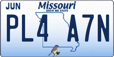 MO license plate PL4A7N