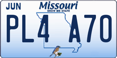 MO license plate PL4A7O