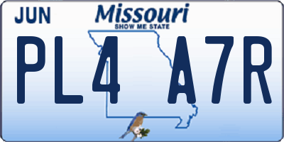 MO license plate PL4A7R