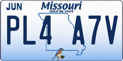MO license plate PL4A7V