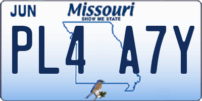 MO license plate PL4A7Y