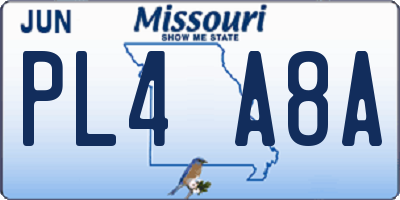 MO license plate PL4A8A