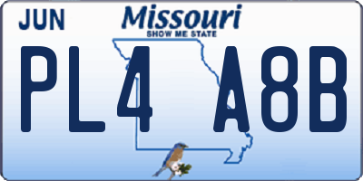 MO license plate PL4A8B