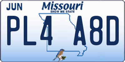MO license plate PL4A8D