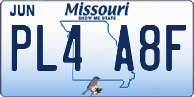 MO license plate PL4A8F