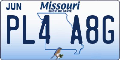 MO license plate PL4A8G