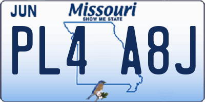 MO license plate PL4A8J