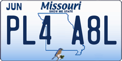 MO license plate PL4A8L
