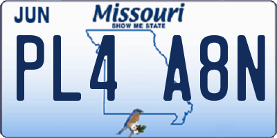 MO license plate PL4A8N