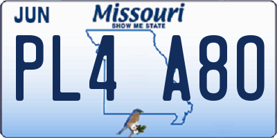 MO license plate PL4A8O