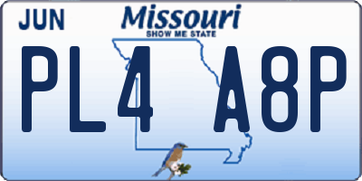 MO license plate PL4A8P