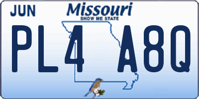 MO license plate PL4A8Q