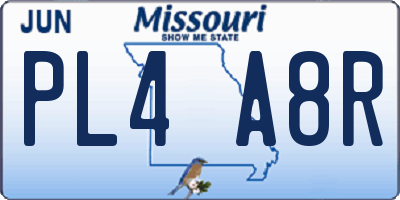 MO license plate PL4A8R