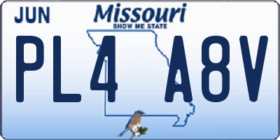 MO license plate PL4A8V