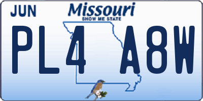MO license plate PL4A8W