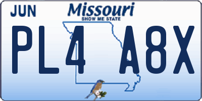 MO license plate PL4A8X