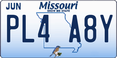 MO license plate PL4A8Y
