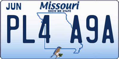 MO license plate PL4A9A