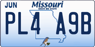 MO license plate PL4A9B