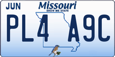 MO license plate PL4A9C