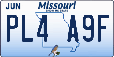 MO license plate PL4A9F