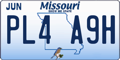 MO license plate PL4A9H