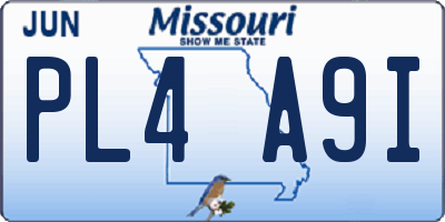 MO license plate PL4A9I