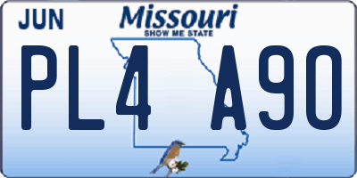MO license plate PL4A9O