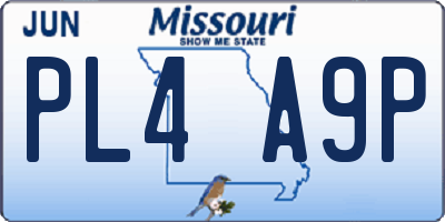 MO license plate PL4A9P