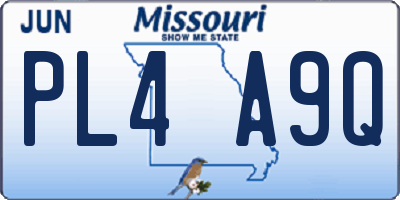 MO license plate PL4A9Q