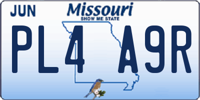 MO license plate PL4A9R