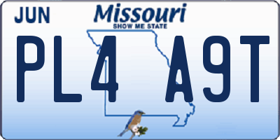 MO license plate PL4A9T