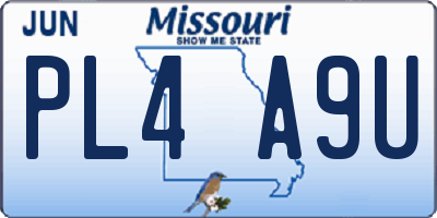 MO license plate PL4A9U