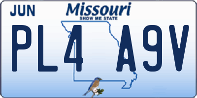 MO license plate PL4A9V