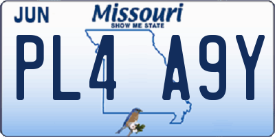 MO license plate PL4A9Y
