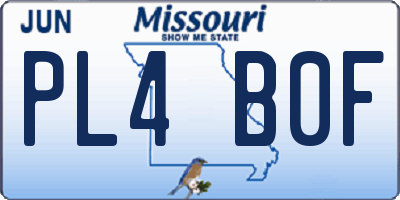 MO license plate PL4B0F