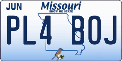 MO license plate PL4B0J