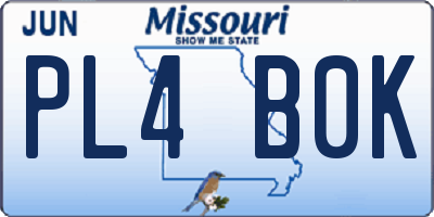MO license plate PL4B0K