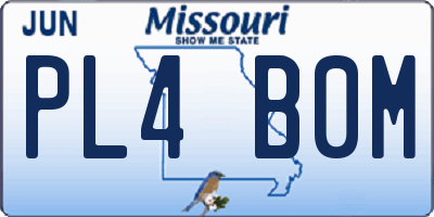 MO license plate PL4B0M