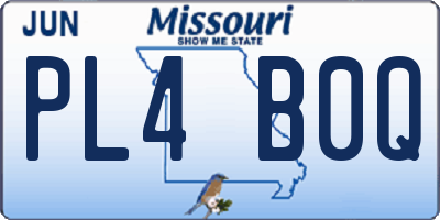 MO license plate PL4B0Q