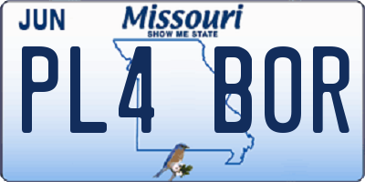 MO license plate PL4B0R