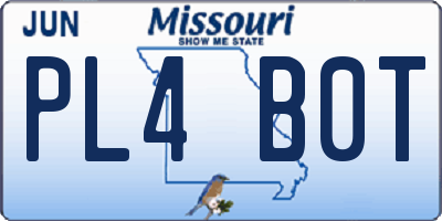 MO license plate PL4B0T