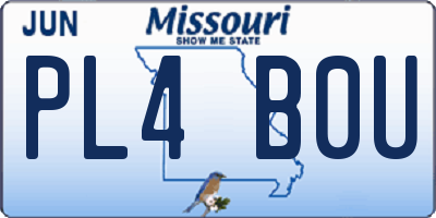 MO license plate PL4B0U