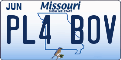MO license plate PL4B0V