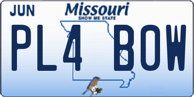 MO license plate PL4B0W
