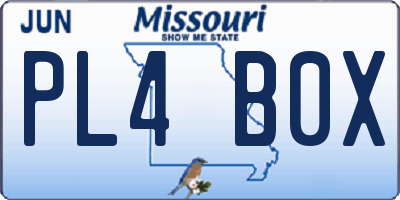 MO license plate PL4B0X