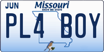 MO license plate PL4B0Y