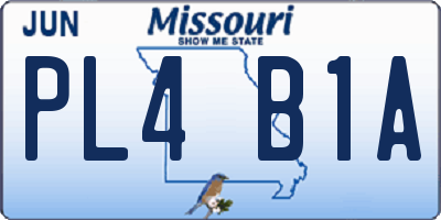 MO license plate PL4B1A