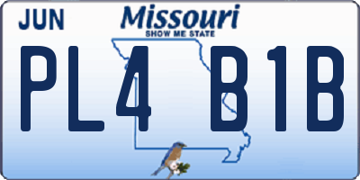 MO license plate PL4B1B