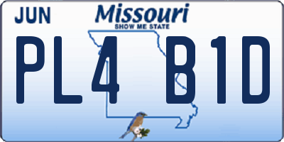 MO license plate PL4B1D
